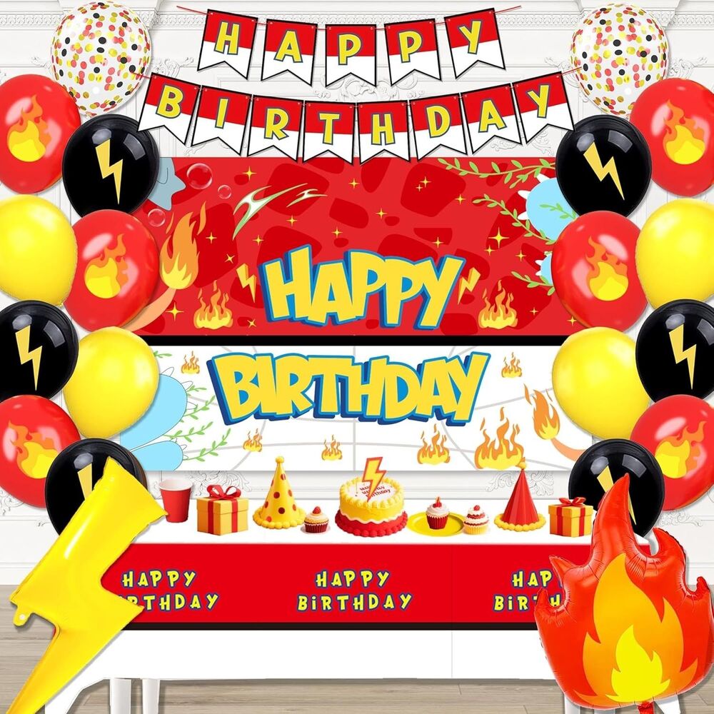 Boy's Birthday Party Decorations Banner and Balloons Party Supplies